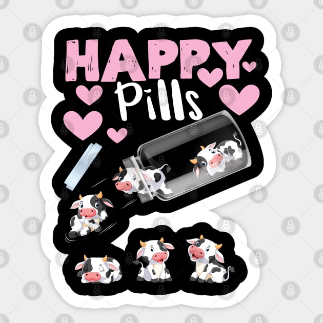 cow lovers pills Sticker by reginaturner